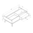 All internal and external dimensions of the coffee table.