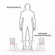 Height of the toddler table and chair set compared to a 6ft human.