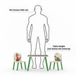 Height of the toddler table and chair set compared to a 6ft human.