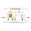 All the dimensions of the table and chairs. The height from the floor to seat base etc.