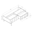 All internal and external dimensions of the coffee table.