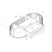 All internal and external dimensions of the coffee table.
