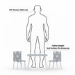 Height of the toddler table and chair set compared to a 6ft human.