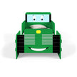 Toddler bed from the front. It shows how the tractor graphics look on the footboard and headboard panels.