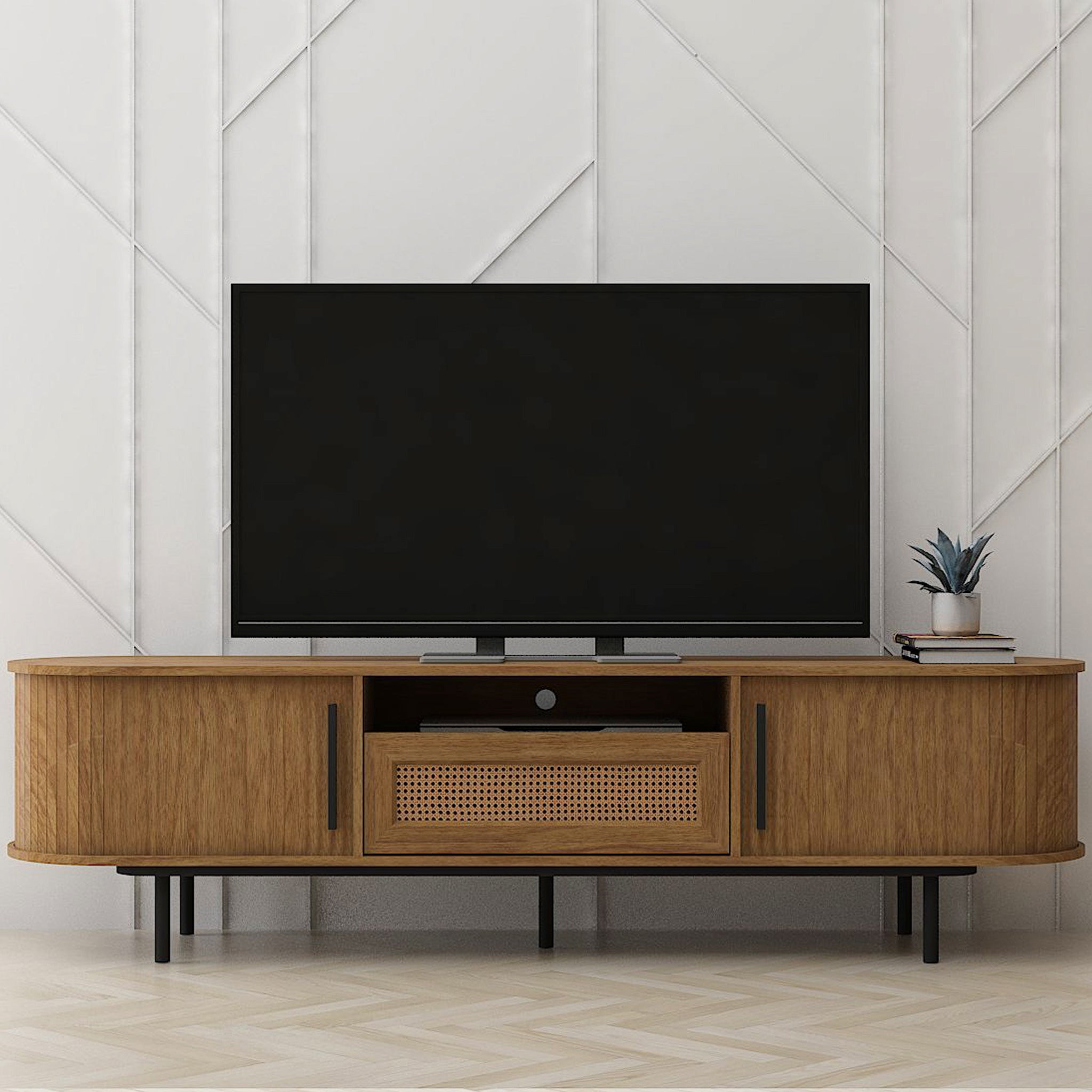 TV on top of a tv stand.