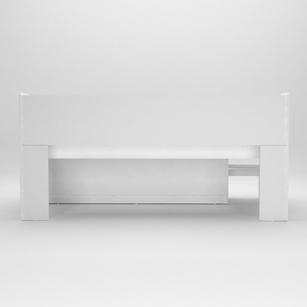 Back/behind view of the mid sleeper bed.