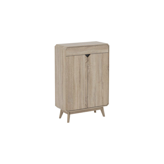 Front view of the shoe cupboard. It shows the doors and top pull-out drawer.