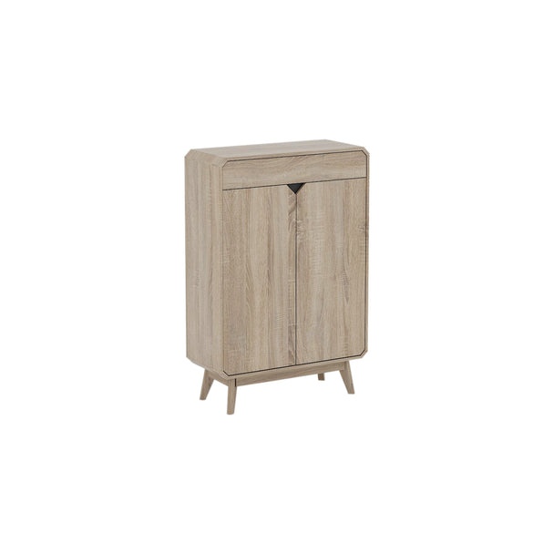 Front view of the shoe cupboard. It shows the doors and top pull-out drawer.