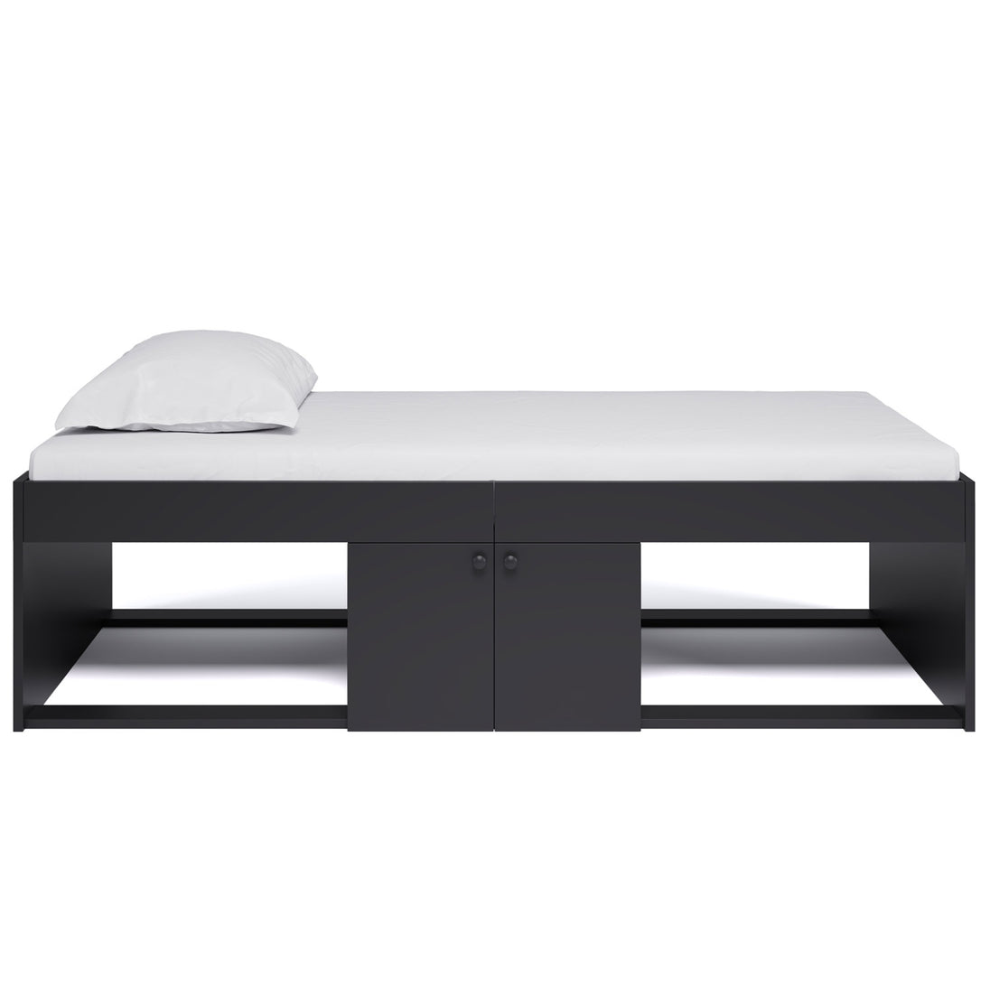 Front view of the bed frame.