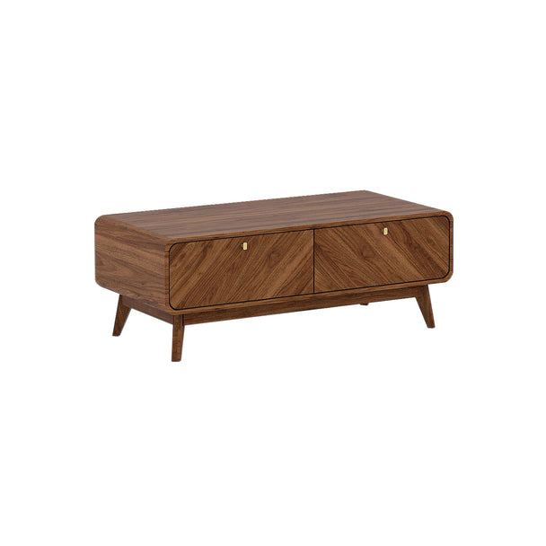 Coffee table with its 2 built-in cupboards on display.
