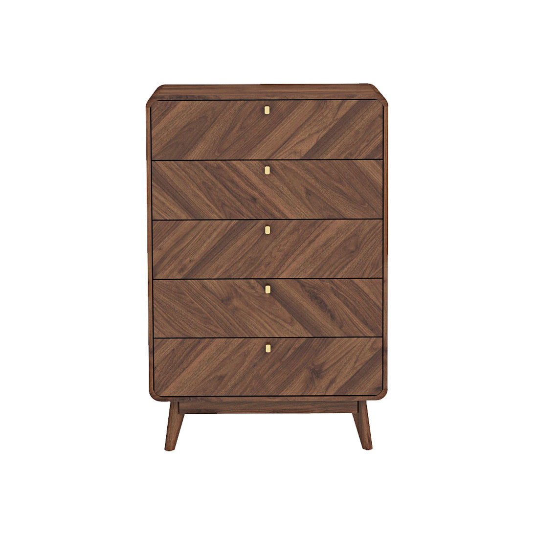 Front view of the 5 drawer chest.