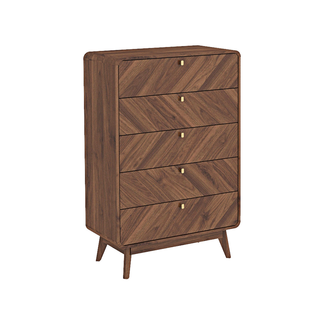 Side view of the 5 drawer chest.