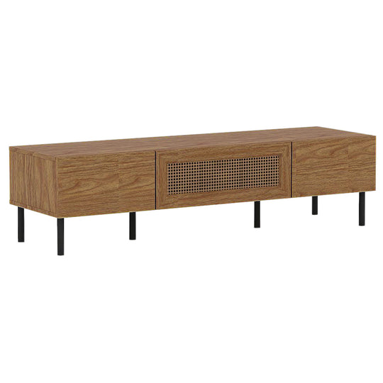 TV cabinet with its internal drawer and 2 built-in cupboards on display.