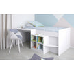 White mid sleeper bed frame in a modernly decorated bed room.