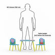 Height of the toddler table and chair set compared to a 6ft human.